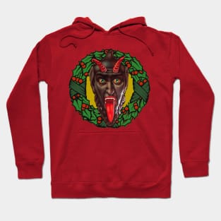 Krampus Christmas Wreath Gothic Demon Hoodie